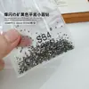 Pedras de Strass Pretas com Fundo Plano para Nail Art, Pedras de Strass Deslumbrantes Pretas Cinza Mineral de Vidro em Formato de Leque Rei, Joias Pequenas Redondas de Strass