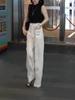 24320 Big Aimei Yiyuan 2024 Verano Nuevo Chaleco sin Mangas Pantalones Rectos de Cintura Alta Ropa de Mujer Estilo Occidental