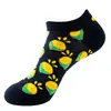 2026 Calcetines Nuevos para Hombre Primavera y Verano Delgados con Estampado de Frutas Calcetines Tobilleros Calcetines Bajos de Moda para Mujer Calcetines Absorbentes de Sudor Transfronterizos de Amazon