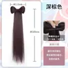 Peluca Semirecogida con Moño Postizo de Clip, Herramienta de Extensión de Cabello Natural, Cola de Caballo Trenzada Falsa