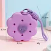 Bolsa de Silicone com Furo Estilo Desenho Animado Mini Carteira de Moedas Bolsa de Cosméticos DIY Bolsa para Fones de Ouvido Pingente de Chaveiro Presente