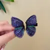 Presilha de Cabelo Borboleta Bordada Vintage em Estilo Pintura a Óleo, Grampo de Cabelo Feito à Mão, Presilha Lateral, Presilha para Franja, Acessório de Cabelo de Luxo para Mulheres, Presilha Jacaré