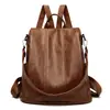 Mochila de Moda Nova Estilo Coreano Transfronteiriça, Bolsa Simples Feminina, Mochila Escolar Leve, Mochila de Couro Macio de Grande Capacidade para Viagem Casual