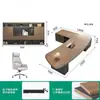 Mesa e cadeira de escritório de luxo leve combinação moderna simples mesa de presidente chefe sala de líder móveis de ponta mesa grande de gerente