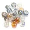 Cuentas lisas de agujero grande de 3 mm, cuentas de cristal, cuentas sueltas, accesorios para joyería DIY, cuentas de vidrio de color mágico galvanizado, venta al por mayor