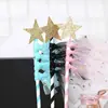 Decoração de Aniversário Ins Coroa Bonita Estrela de Cinco Pontas Casamento Malha Bandeira Alternada Bolo Tecido Festa Sobremesa Fantasia