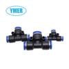Conector rápido de traqueia YMER PE10 mangueira tee elemento pneumático de plástico T tipo t plugue de diâmetro igual