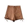 Nova moda feminina europeia e americana de primavera, cor sólida, com cordão, sexy, reta, shorts K10597