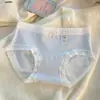 Calzones de Algodón Puro para Mujer Dulce Juvenil Estudiante Antibacterianos Resistentes al Olor Todo Algodón Entrepierna Extendida Cintura Media Sin Costuras Transpirables Calzones Triángulo para Mujer