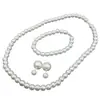 Conjunto de Collar, Aretes y Pulsera de Perlas Más Vendido Transfronterizo, Conjunto de Tres Piezas con un Toque de Lujo, Cadena para el Cuello, Cadena para la Clavícula y Conjunto de Accesorios