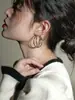 Brincos de Metal com Bola Brilhante Novo Estilo Outono e Inverno para Mulheres, Elegantes e de Alto Padrão, Emagrecem Rosto Quadrado e Redondo, Brincos Retrô