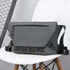 Bolso cruzado de cuero negro de un solo hombro para hombre, bolsa funcional cruzada de un solo hombro, bolso de pecho de gran capacidad, estilo de Hong Kong, bolso para ciclismo