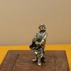 Colección de adornos de dieciocho Arhats de latón antiguo, retro, dragón, tigre, decoración de escritorio, cobre, hombre de bronce macizo en miniatura