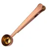 Fabricantes Transfronterizos Venta al por Mayor Cucharas Medidoras de Acero Inoxidable Multicolores para Café, Cucharas para Leche en Polvo, Clips Selladores de Alimentos Multifuncionales, Cucharas de Café