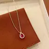 Pingente de Rubi Champagne Dourado Cultivado em Forma de Gota d'Água Colar de Corrente para Clavícula com Pedras Preciosas Coloridas Incrustadas com Diamantes Colar de Pedras Preciosas Coloridas Cultivadas Estilo Princesa Diana Clássico