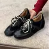 Versão em Estoque~ Tênis de Treino Alemão Preto Retrô, Tênis de Corrida com Cadarço, Tênis Casuais Femininos Novos, Tênis Esportivos Versáteis da Moda