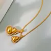 Acessórios de Joia Colar com Pingente de Cabaça Atacado Luxo Leve Ouro Areia Corrente para Clavícula Artístico Retrô Sensação de Alto Padrão