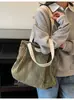 Bolsa de Hombro Grande de Pana para Mujer, Nueva de Otoño e Invierno, Estilo Japonés y Coreano, Bolsa de Viaje para el Trabajo, Bolsa Tote Casual para Mujer