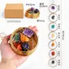 Anillo Colgante de Piedra Rodante Siete Colores de Cristal Natural Transfronterizo Colgante de Piedra de Cristal para Yoga Decoración de Pared Estilo Hogareño Campana de Viento