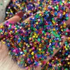 Múltiples Tipos de Lentejuelas, Brillantina de Colores de Forma Irregular, Accesorios Decorativos con Pegamento Multicolores, Polvo de Brillantina Láser de Estrella de Cinco Puntas para Manualidades