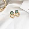 Brincos de Argola Circulares Retro Simples e Compactos com Gotejamento de Óleo, Estilo Geométrico da Moda Europeia e Americana, Brincos de Alta Qualidade para Mulheres