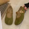 Zapatos Planos Franceses Mary Jane para Mujer 2026 Nuevo Primavera/Otoño Absolutamente Hermosos Zapatos de un Solo Color de Corte Bajo Mocasines de Piel Dividida Falsa Zapatos Birkenstock
