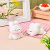 Coelhinho Fofo Criativo Boneca Fofa Acessórios de Resina Casa de Boneca Decoração DIY Enfeites Pequenos de Mesa Feitos à Mão