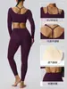 Conjunto de yoga, diseño de dos piezas con mangas largas y pantalones largos que levantan las caderas, tela agradable para la piel, de doble capa para mayor comodidad, adecuado para deportes y fitness, conjunto de dos piezas 62535 + 52341