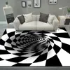 Alfombra de Piso de Payaso Blanco y Negro con Trampa Visual 3D Transfronteriza para Sala de Estar, Alfombra Completa Tridimensional Resistente a Manchas y al Desgaste, Manta para Sofá y Mesa de Café