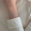 Pulsera de Plata de Ley 925 Estilo Coreano con Lazo Fan Zhiqiao Simple de Moda Versátil Estilo Ins Pulsera Geométrica