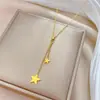 [Aço titânio corpo inteiro] franja estrela forno minimax corrente clavícula ouro real feminino ins rede celebridade acessórios