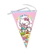 Em estoque Decorações de Festa Rosa Hello Kitty Pratos de Papel de Aniversário Copos de Papel Bandeirolas Balões Conjunto de Talheres Descartáveis