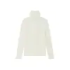 Suéter Gola Alta Feminino Outono Inverno Slim Fit Amigo da Pele Manga Longa em Modal Tencel Cashmere