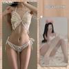 Shuoyao lingerie sexy sexy see-through malha paixão borboleta três pontos sem costas engrenagem aberta livre fora uniforme terno 268