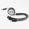 Cable de carga rápida retráctil cuatro en uno de 100W, cable de datos de almacenamiento portátil multifuncional uno a cuatro para teléfonos móviles, portátiles y uso en el coche