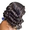 Peluca Africana de Venta Caliente con Encaje Frontal Peluca de Rulo Tamaño Mediano Peluca de Cabello de Longitud Media Tocado
