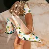 Sandalias de Tacón Alto Huizhou Amazon Aliexpress para Mujer, Sandalias de Tacón Grueso de Punta Fashionables Multicolor Estilo Francés para Mujer