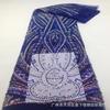 Em estoque Tecido Bordado com Lantejoulas Douradas e Contas para Base de Tule Vestido de Casamento Africano Tecido para Festa RendaMN171