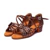 Zapatos de tacón alto para niños con estampado de leopardo nuevos 2023, zapatos de práctica de baile de suela blanda para danza latina, zapatos de baile estándar nacional para niñas