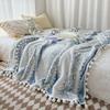 Manta Jacquard Cationica de Dos Tonos Terciopelo Nube, Manta Pequeña Fresca y Versátil para Sofá con Bolitas de Pelo Pequeñas, Manta para Siesta en la Oficina