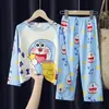 Pijamas infantis do Sudeste Asiático Primavera e Outono manga comprida fino meninos e meninas Crianças médias e grandes verão ar condicionado roupa de casa atacado