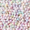 Tiktok quente 8mm acrílico Aurora gradiente colorido AB duas cores imitação de pérola contas redondas furo reto contas soltas joias DIY