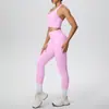 Nuevo Estilo de Cuello Halter Espalda Hermosa Conjunto de Sujetador Deportivo Nube Ajustado Cintura Alta Levanta Glúteos Ropa de Yoga Secado Rápido Ropa para Correr y Fitness