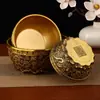 Cuenco de Tesoro Doble Dragón de Arte en Cobre, Artesanía en Latón y Cobre, Decoración de Escritorio para el Hogar, Hucha, Venta al por Mayor de Cobre