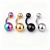 Moda europea y americana simple bola mancuerna acero de titanio ombligo femenino venta al por mayor AliExpress ebay wish punto transfronterizo
