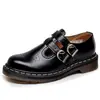 Zapatos Mary Jane blancos transfronterizos 8065, zapatos de caña baja de cuero genuino, zapatos de moda versátiles de estilo británico para estudiantes