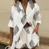 2024 Amazon Este Verano Nuevo Traje Europeo y Americano Moda Femenina Casual Reductor de Edad Estampado Top Shorts Conjunto de Dos Piezas