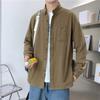 Primavera e Outono Nova Camisa Masculina de manga comprida Casual Hong Kong Estilo Japonês Estilo Loose Tooling Shirt Trendy Brand Casaco Masculino Trendy