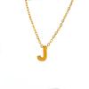 Colar de titânio e aço com 26 letras, moda transfronteiriça europeia e americana, temperamento, aço inoxidável banhado a ouro 18K, simples, versátil, para clavícula