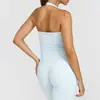 Top sin mangas tipo halter con sensación de nube para mujer, verano, con copas en el pecho, alta elasticidad, espalda bonita, ropa de fitness sin mangas, top deportivo, ropa de yoga para mujer, lencería